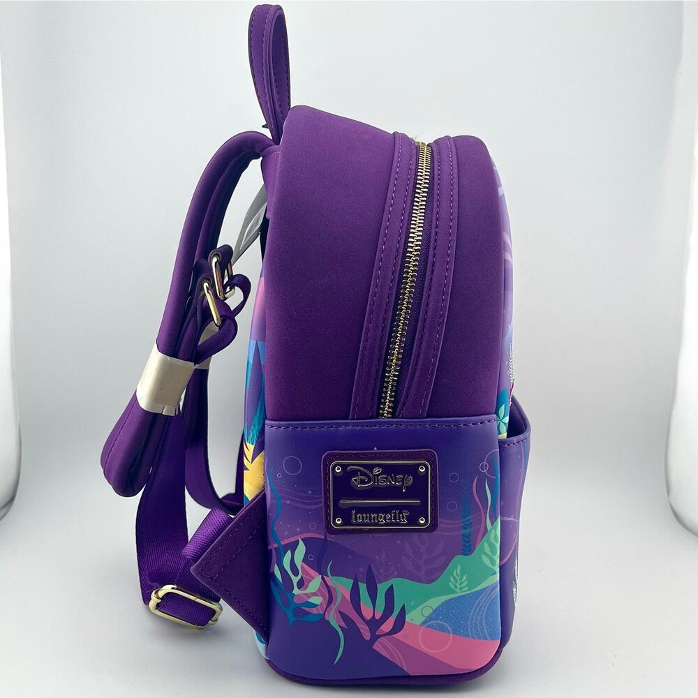 LOUNGEFLY NWT Disney Backpack + Mickey Ears, The Little Mermaid - Picture 13 of 17